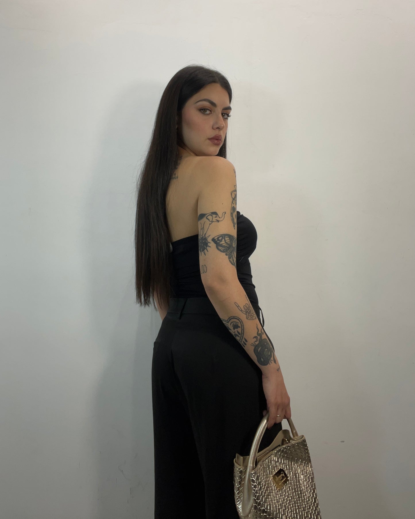 Pantalone tailleur nero