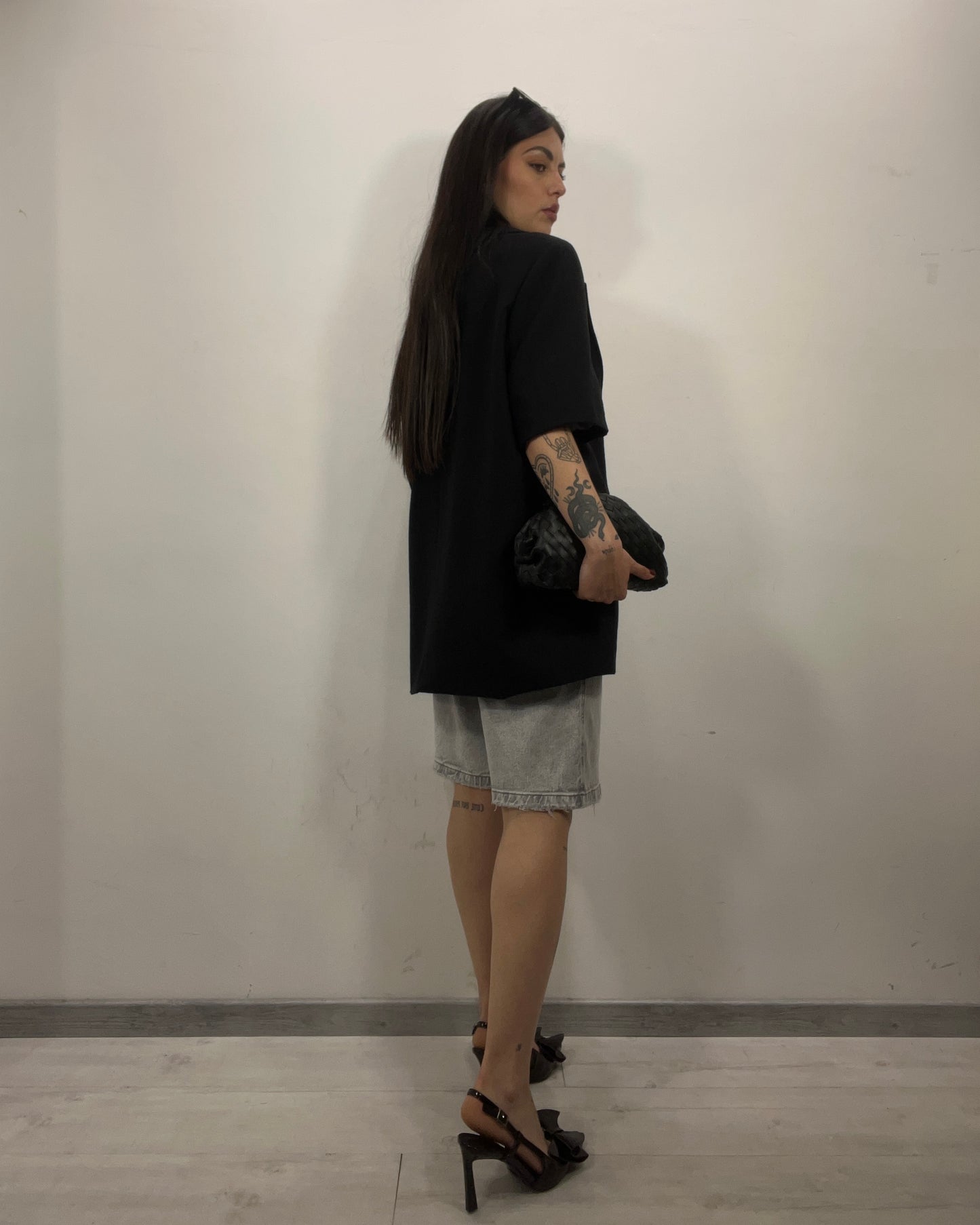 Giacca manica corta nera