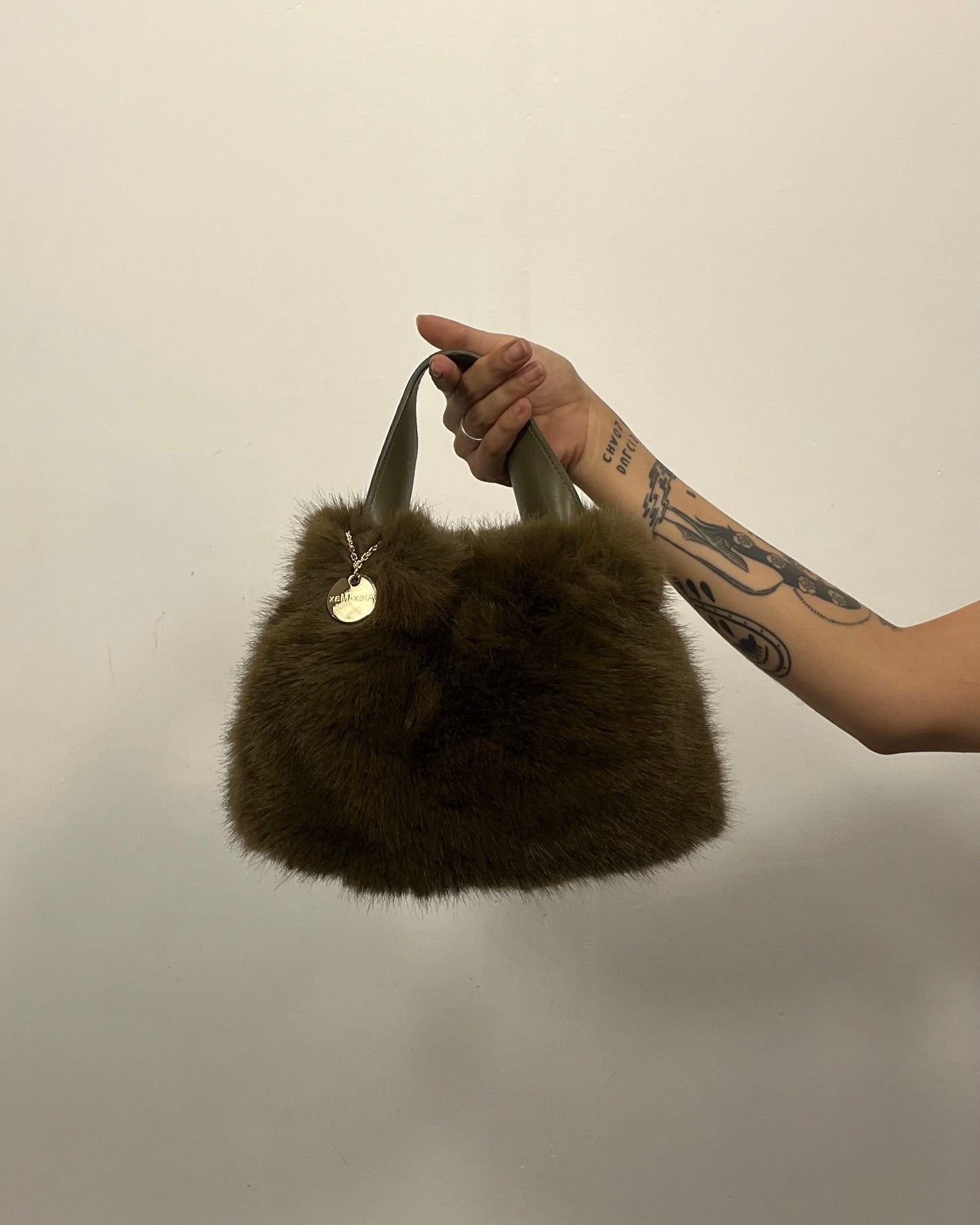 Mini bag eco pelliccia verde