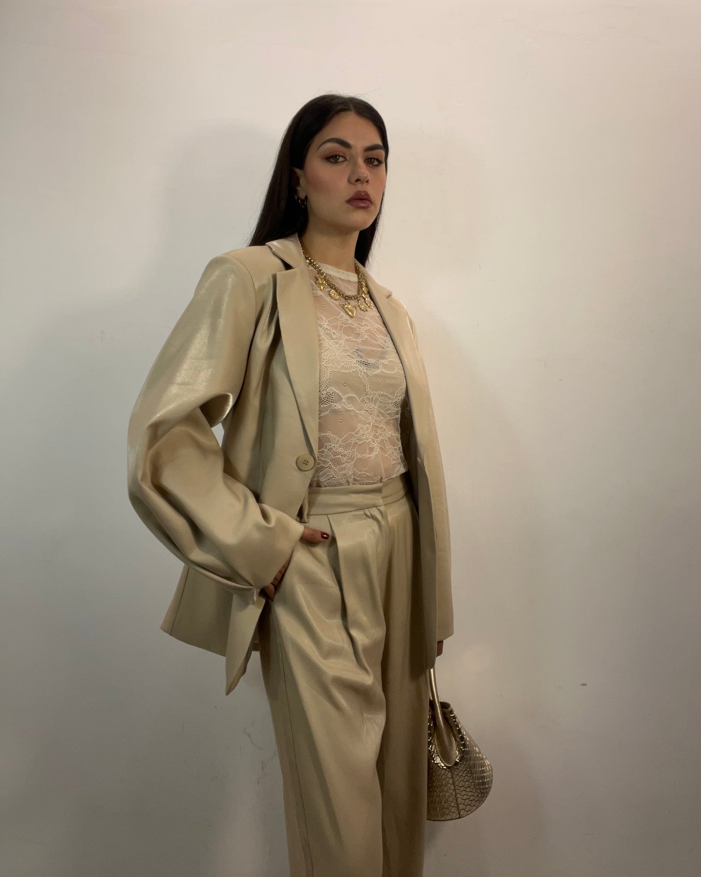 Giacca tailleur beige
