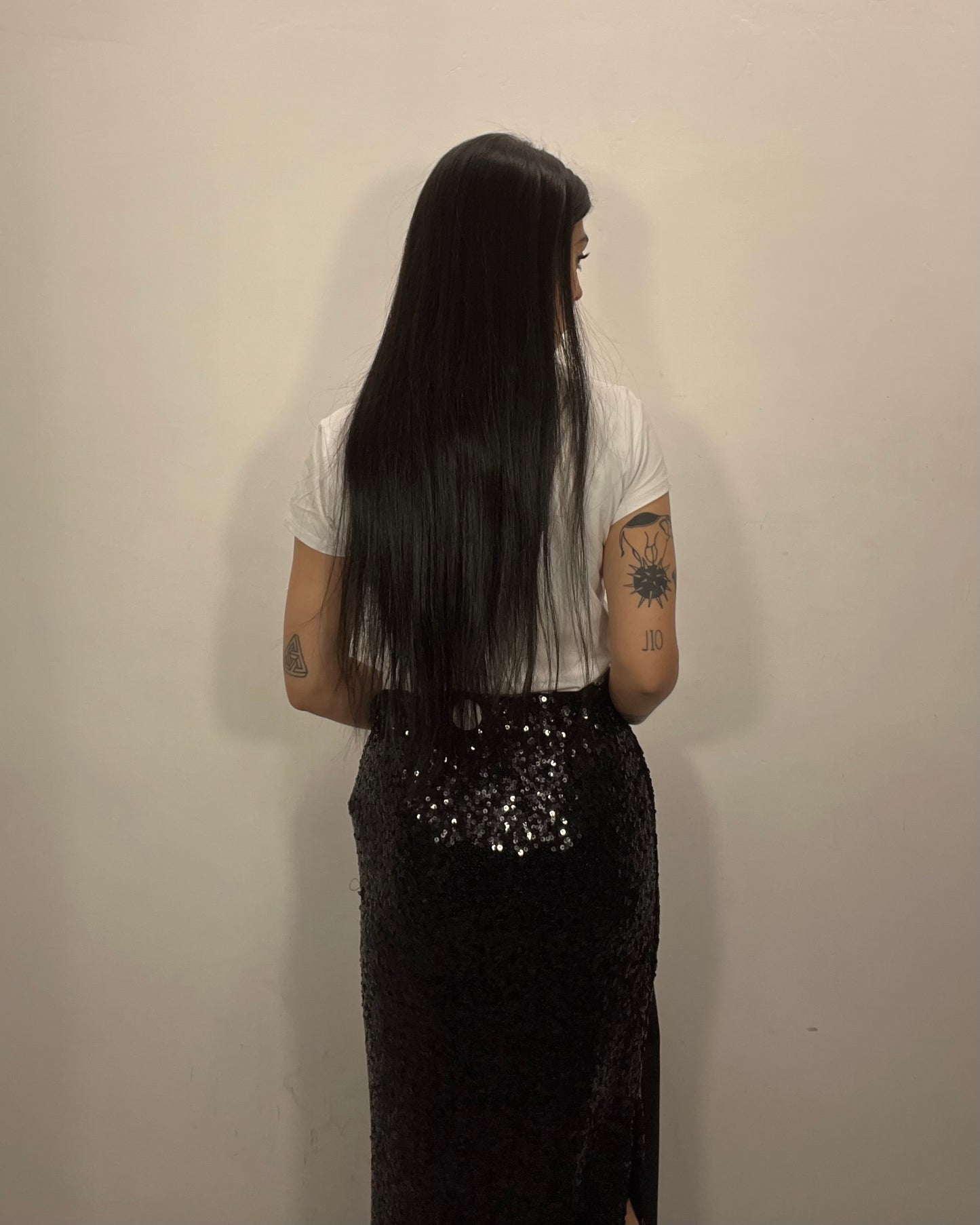 Gonna tubolare in paillettes