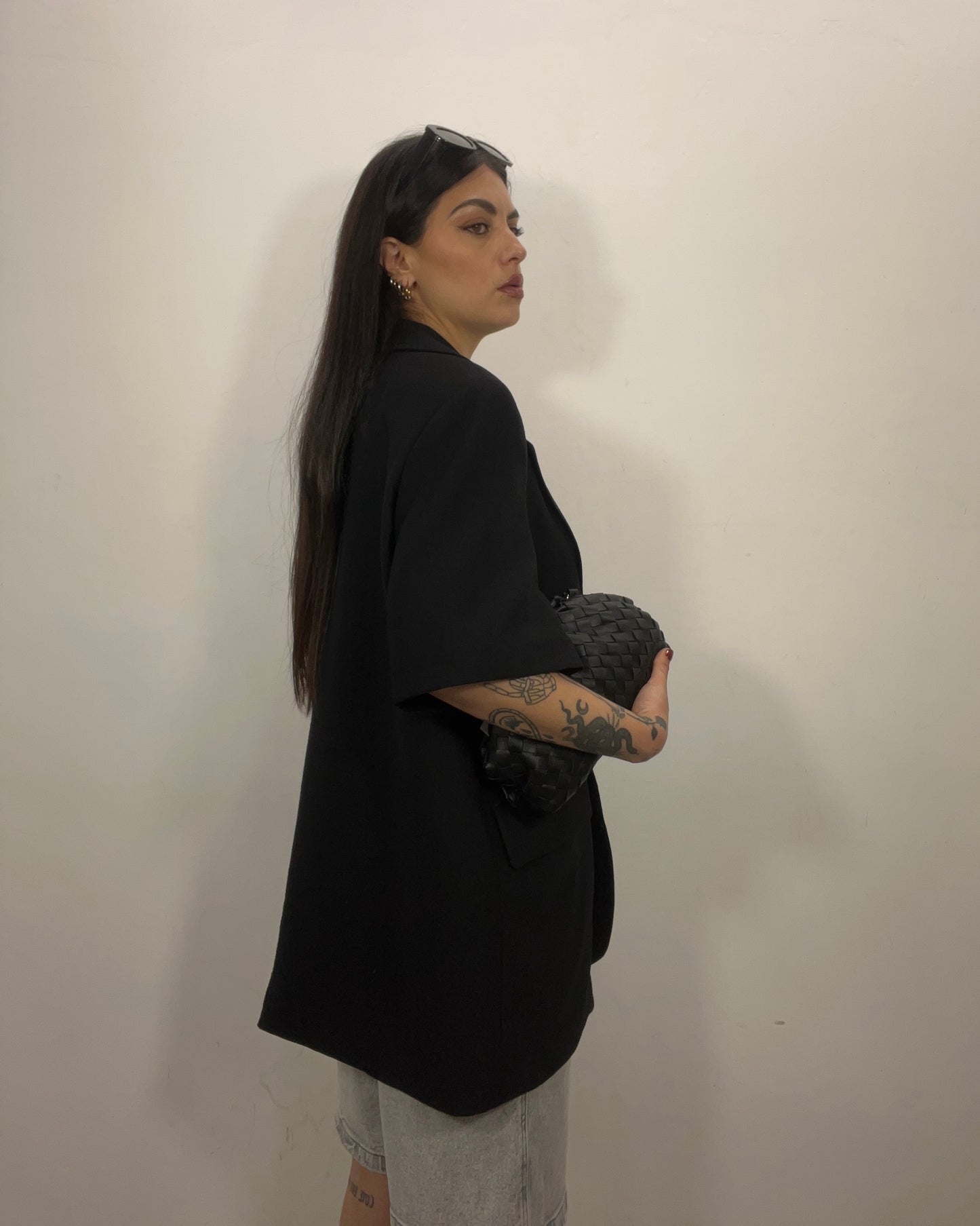 Giacca manica corta nera
