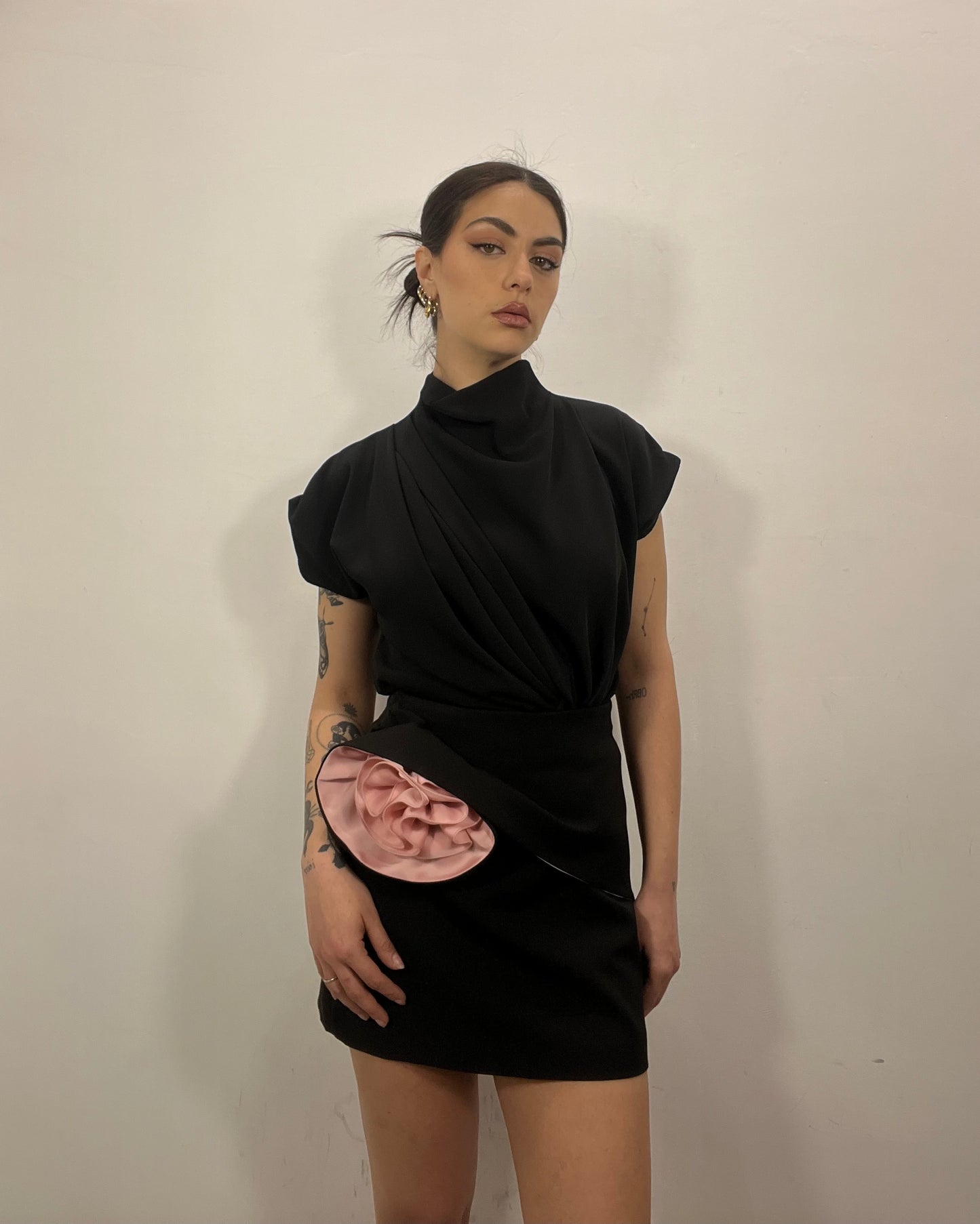 Minigonna Nera fiore