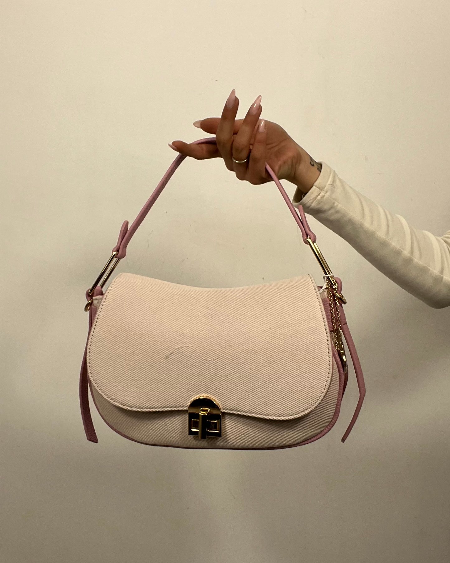 Borsa rosa in tessuto