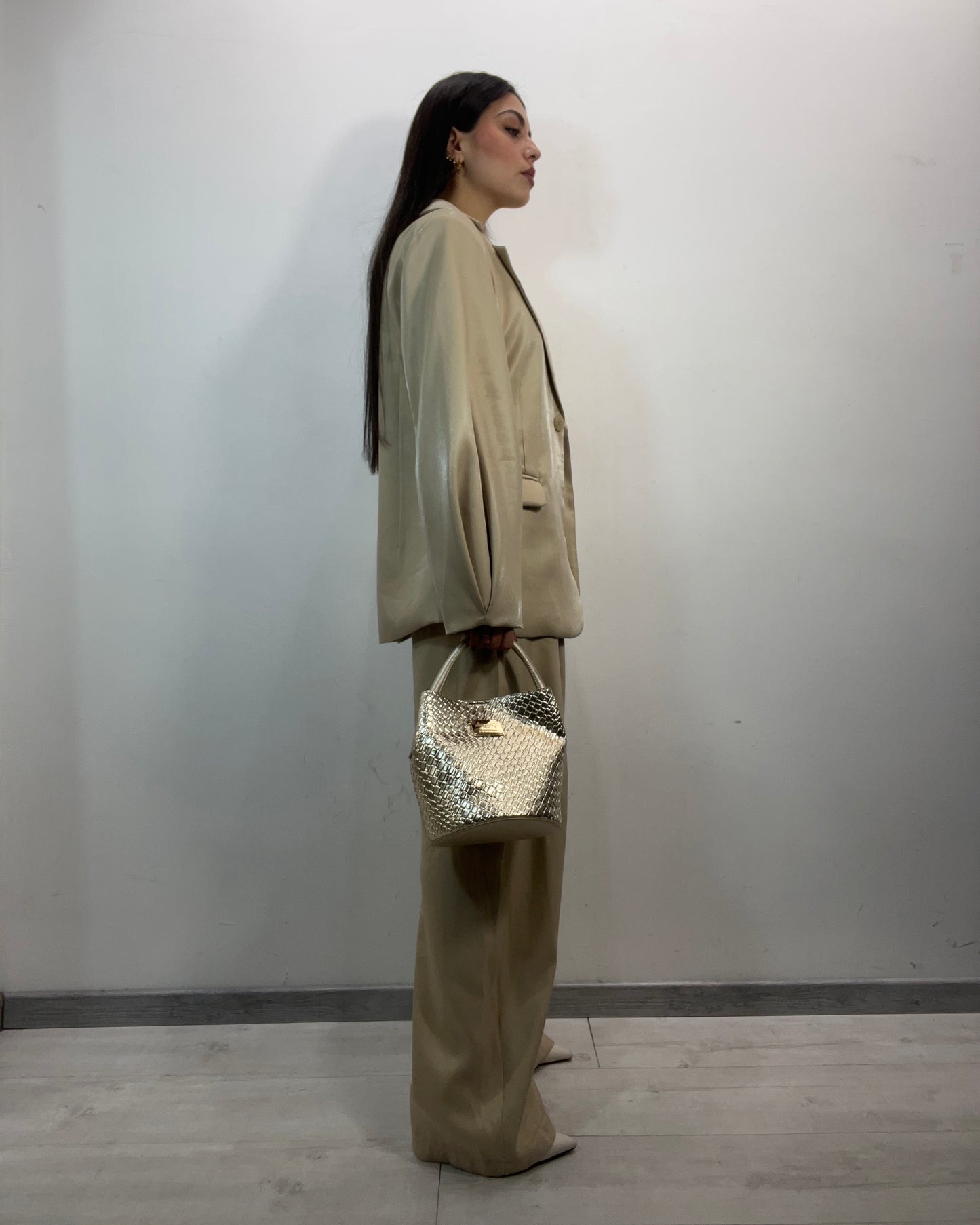 Pantalone tailleur beige