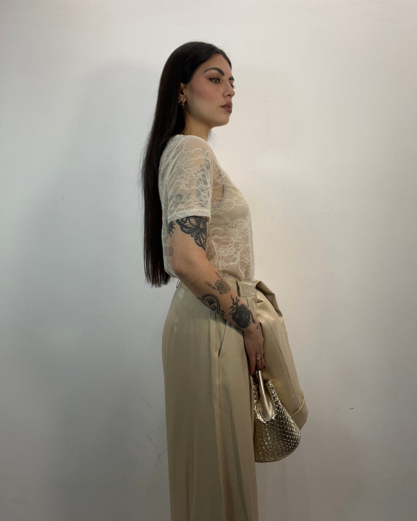 Pantalone tailleur beige