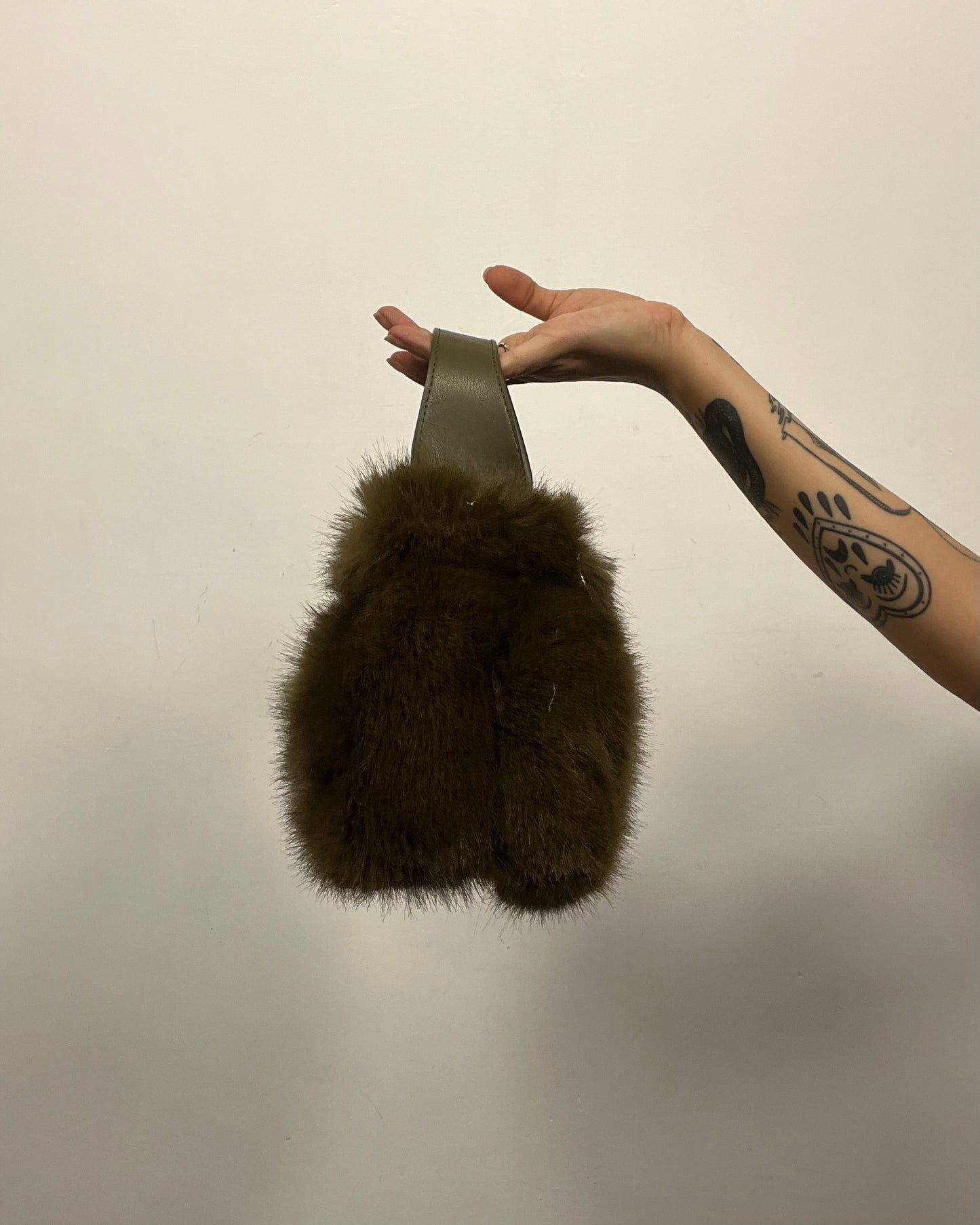 Mini bag eco pelliccia verde