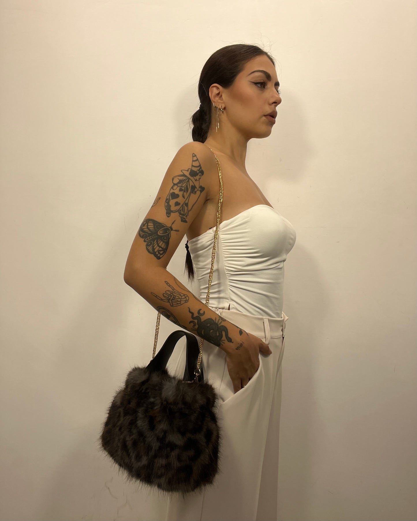 Mini bag in eco pelliccia leopard