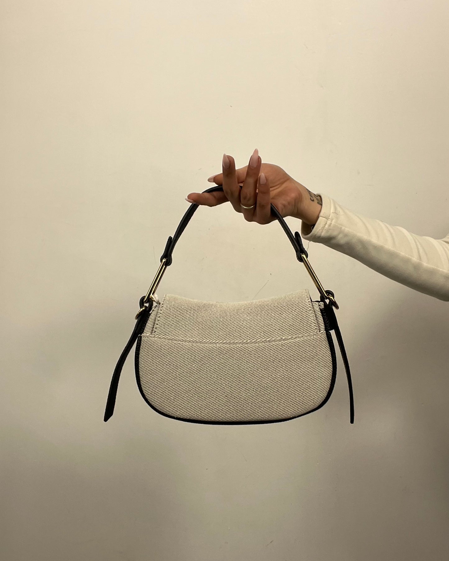 Borsa mini nera in tessuto