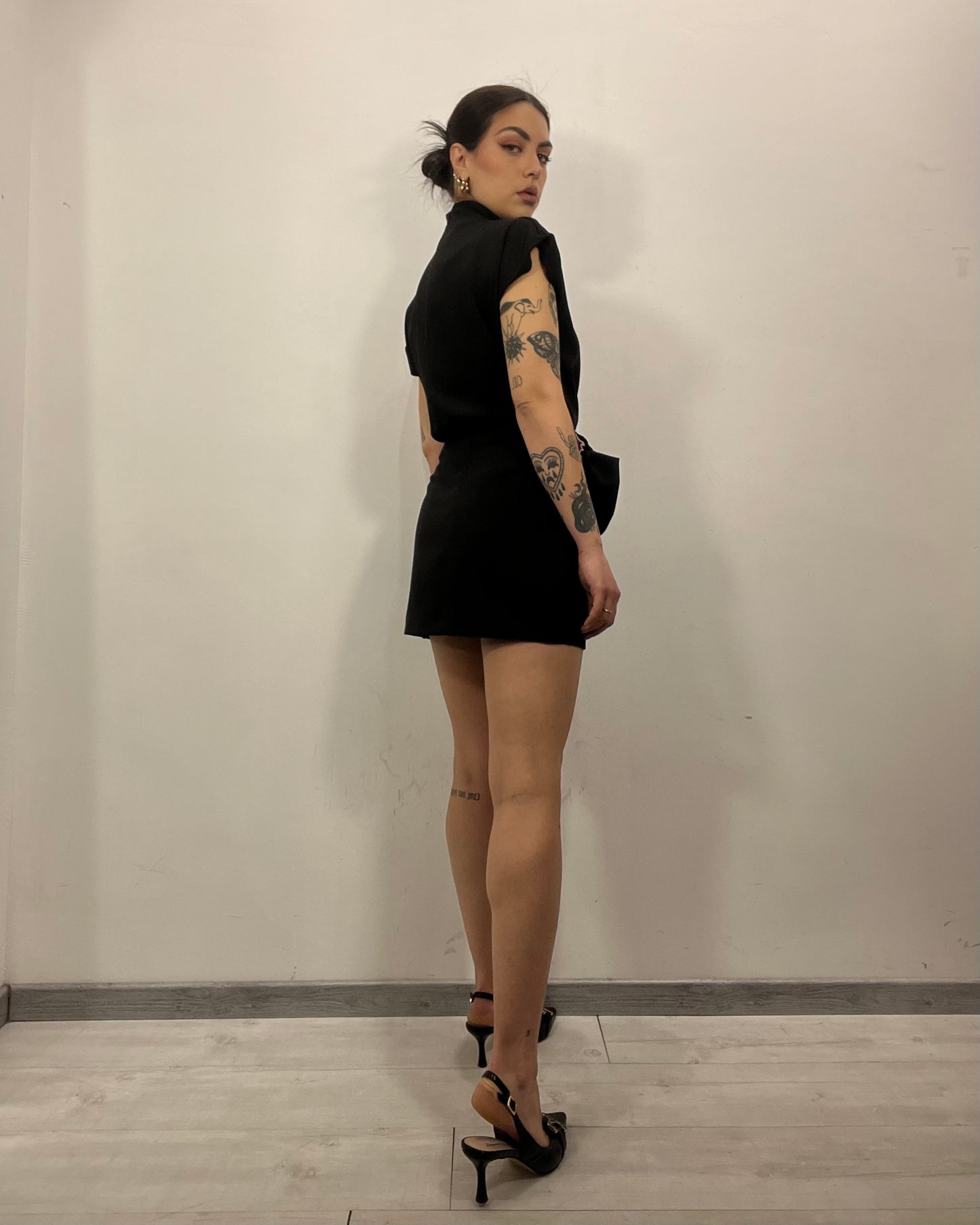 Minigonna Nera fiore