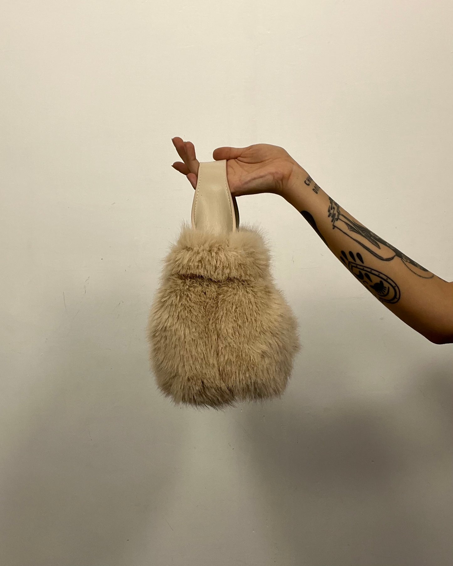 Mini bag eco pelliccia burro