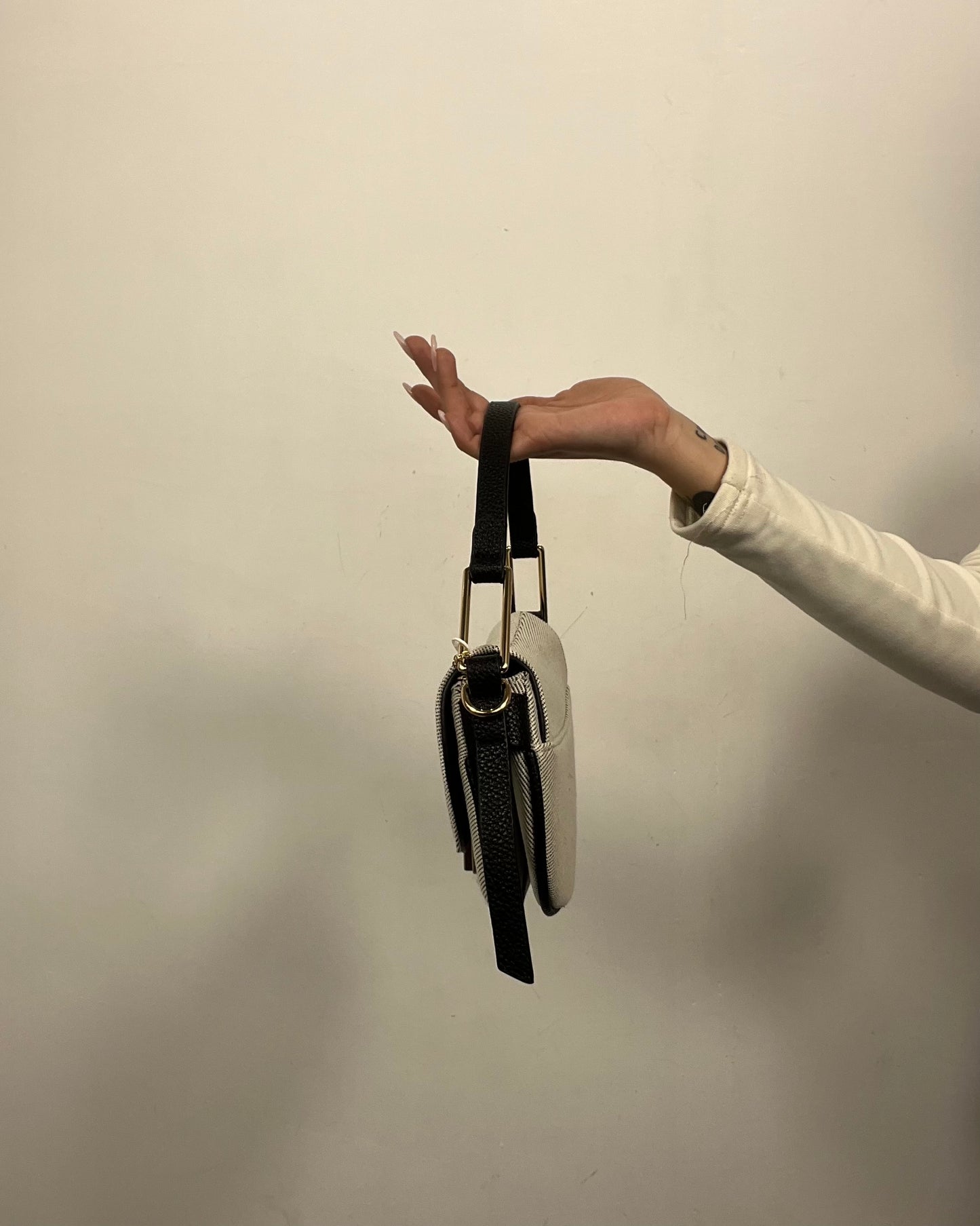 Borsa mini nera in tessuto