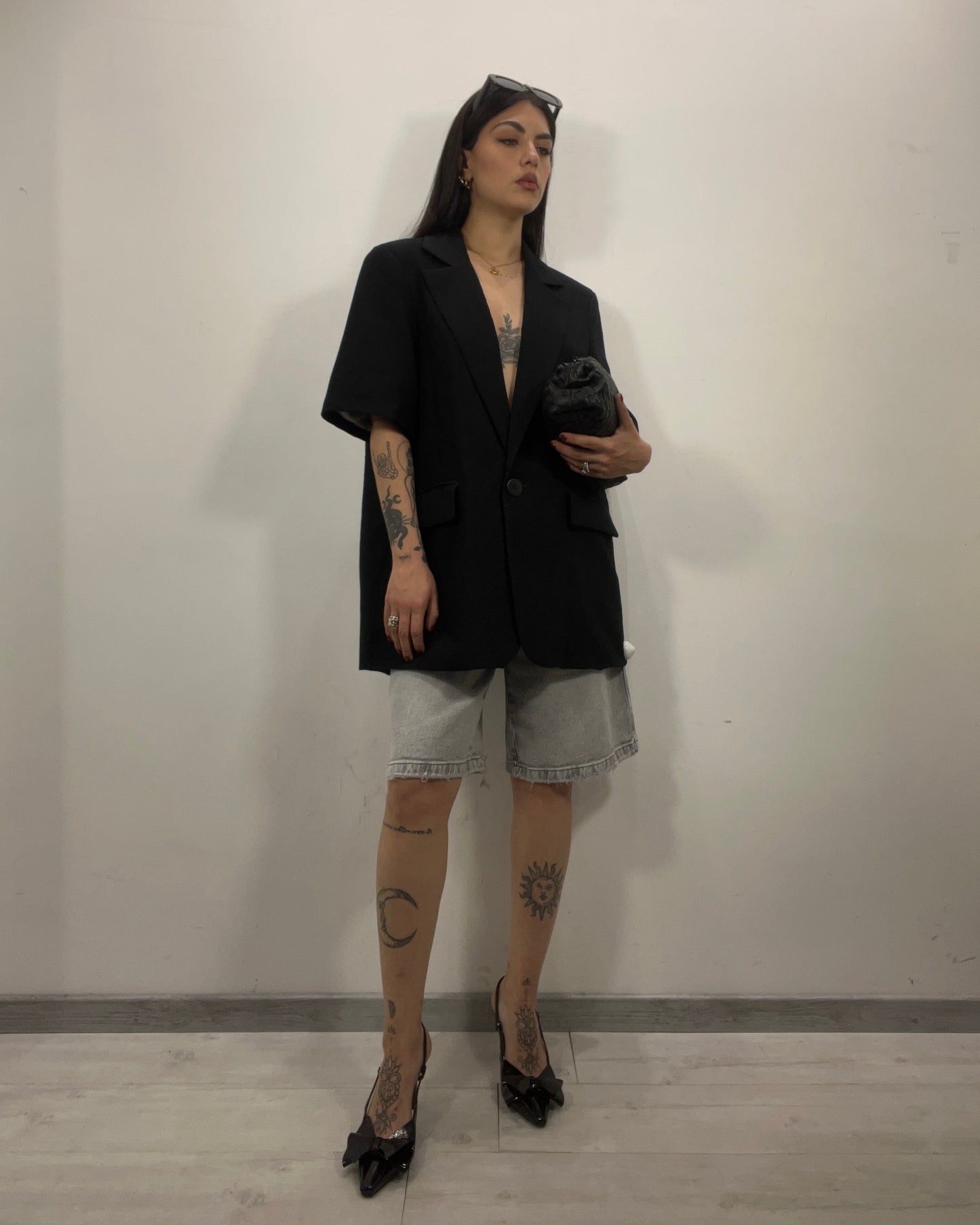 Giacca manica corta nera