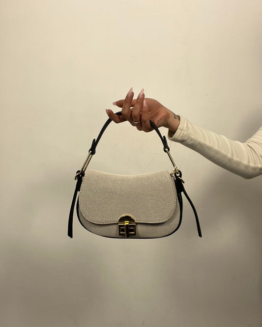 Borsa mini nera in tessuto