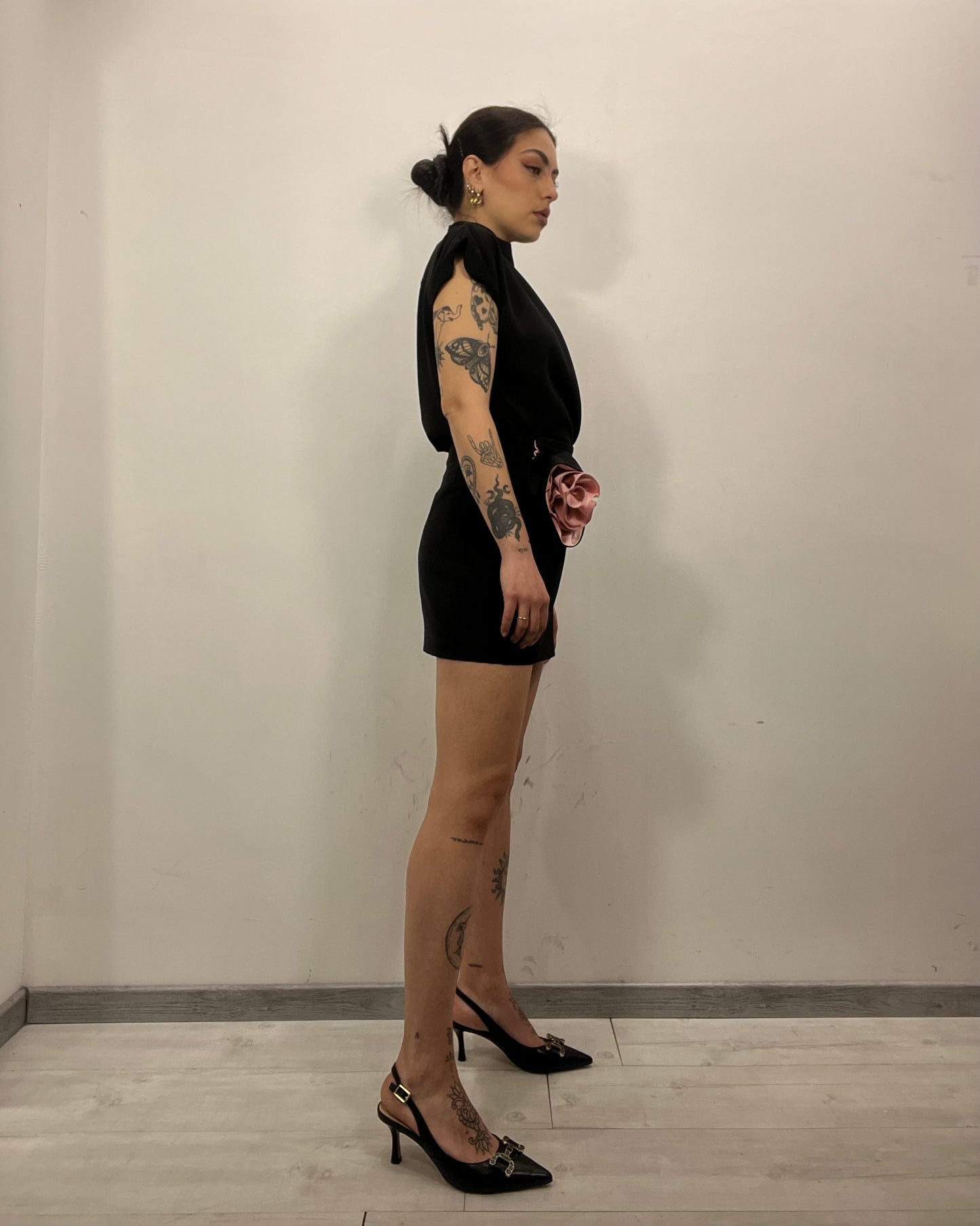 Minigonna Nera fiore