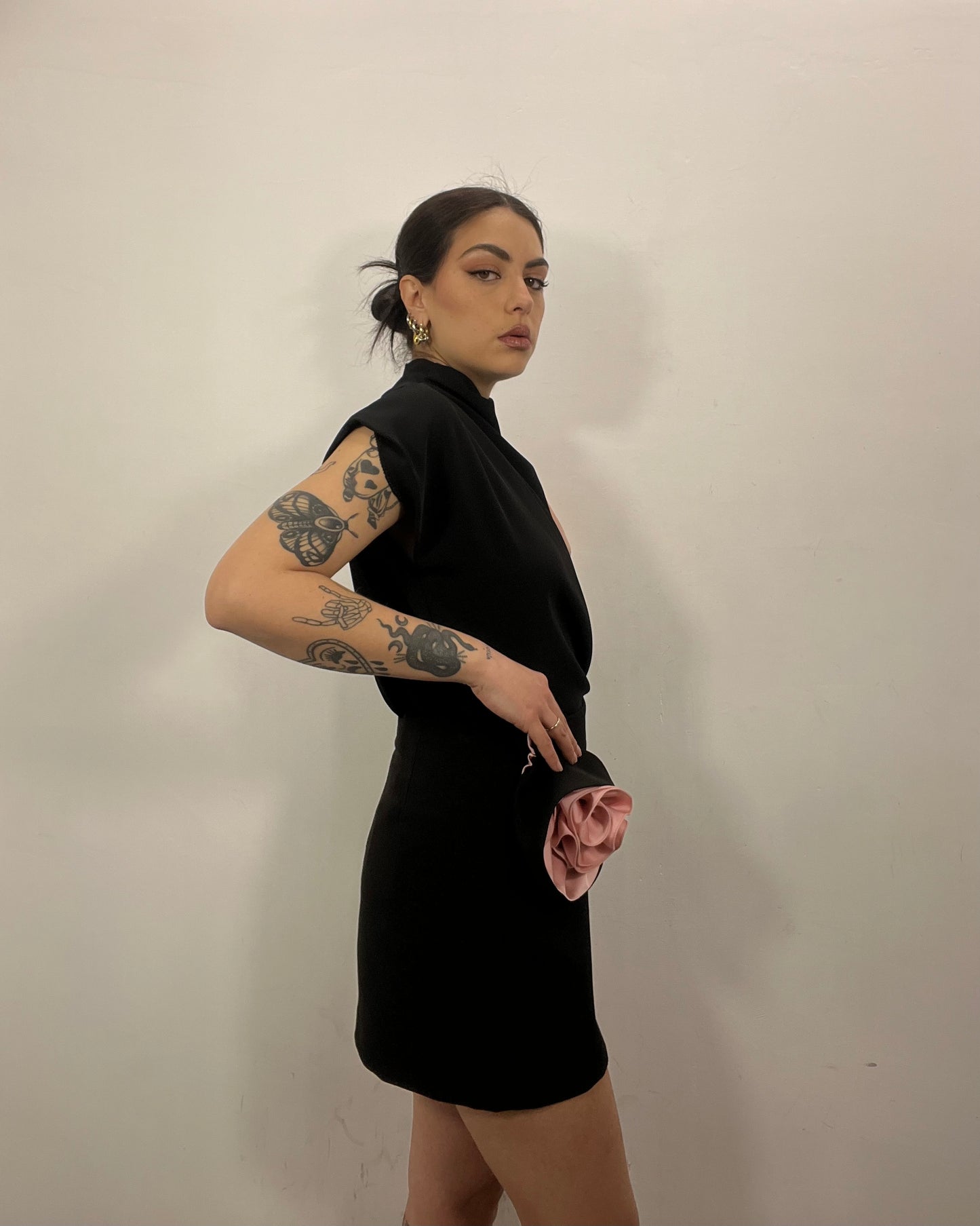 Minigonna Nera fiore
