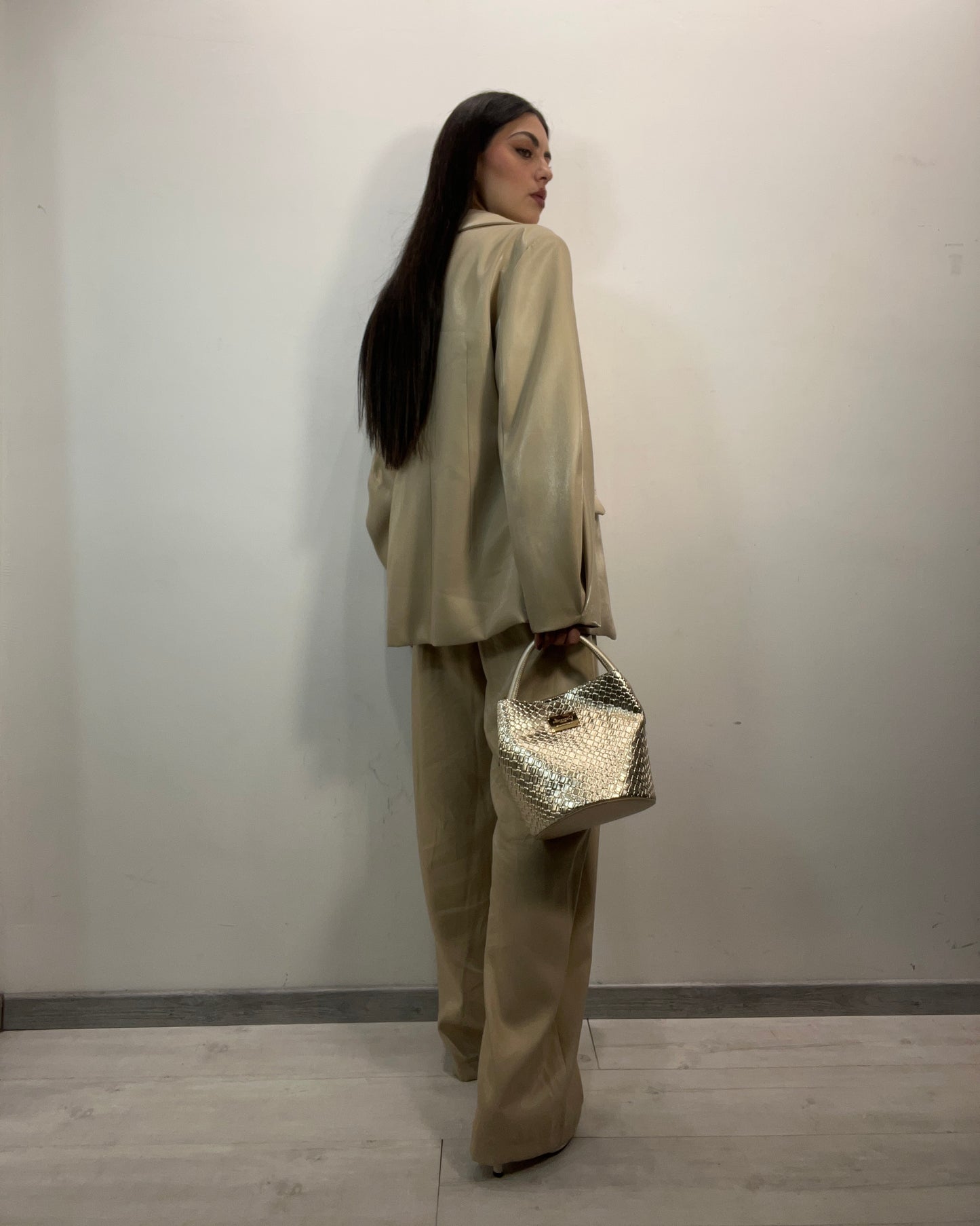 Pantalone tailleur beige