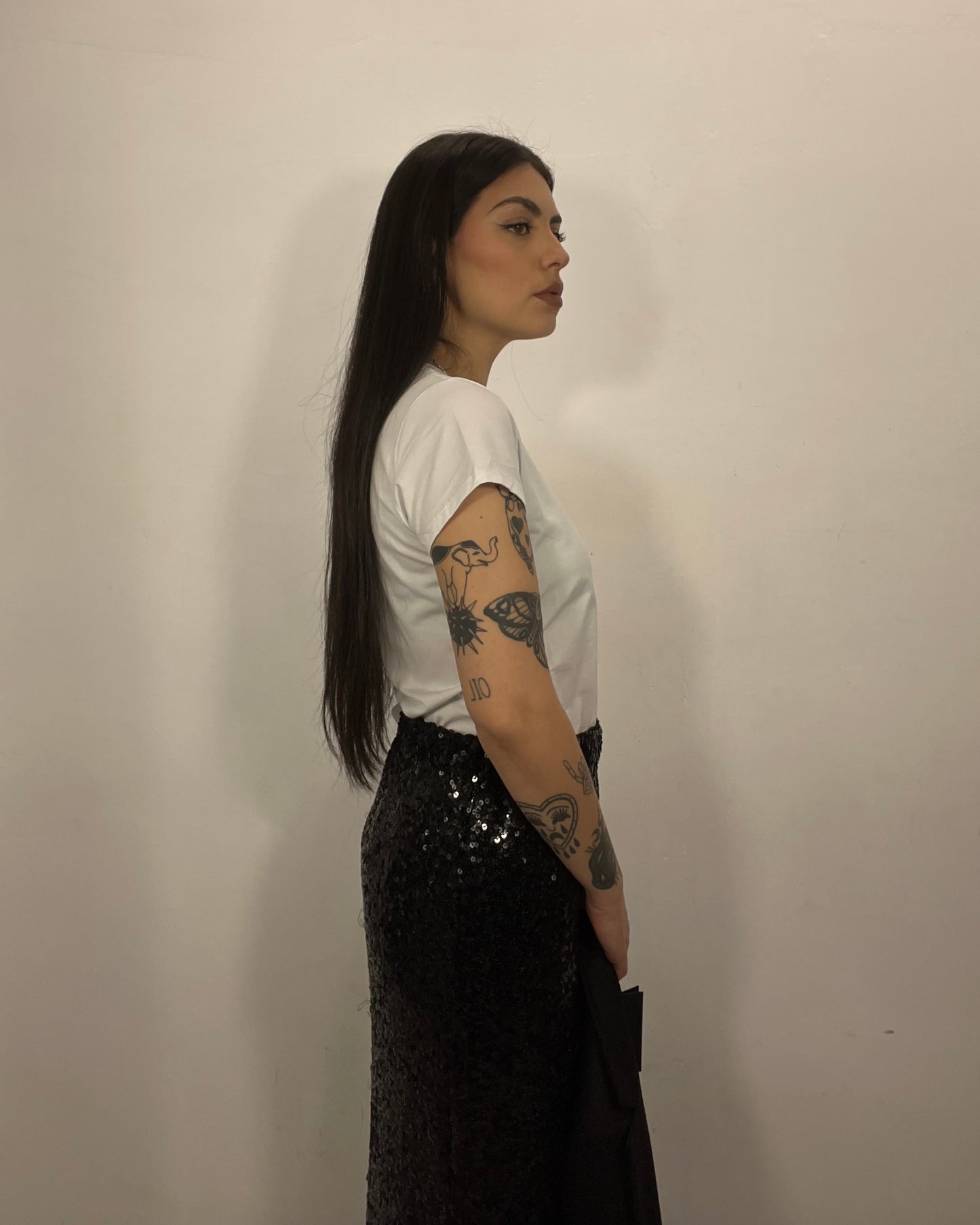 Gonna tubolare in paillettes