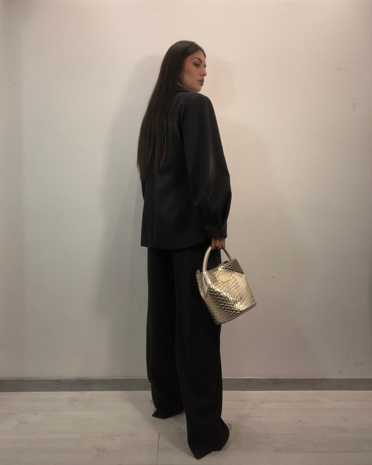 Pantalone tailleur nero