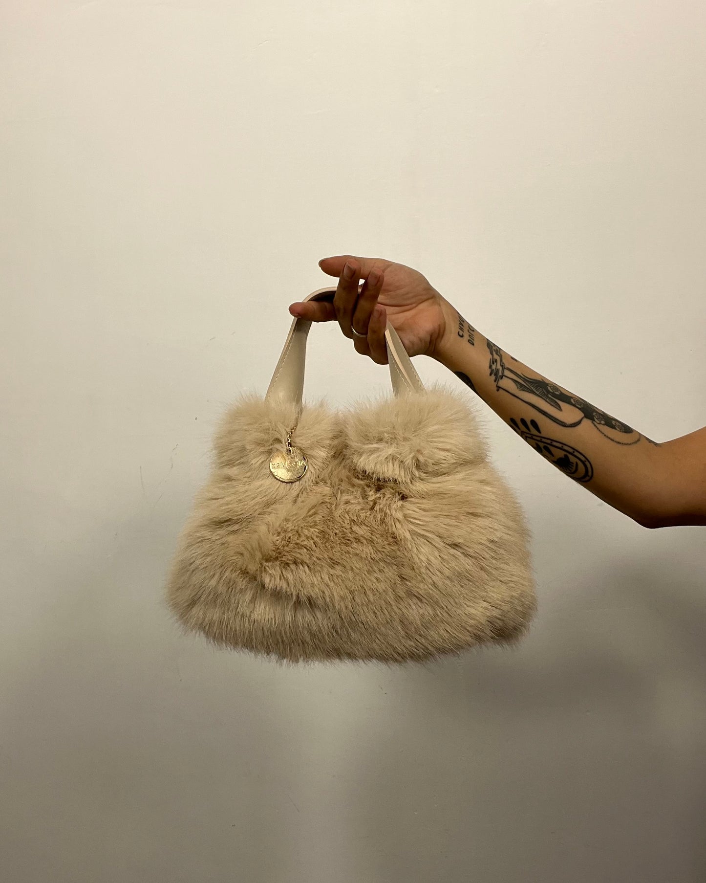 Mini bag eco pelliccia burro