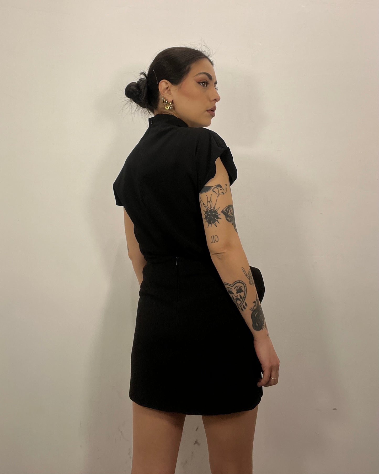Minigonna Nera fiore