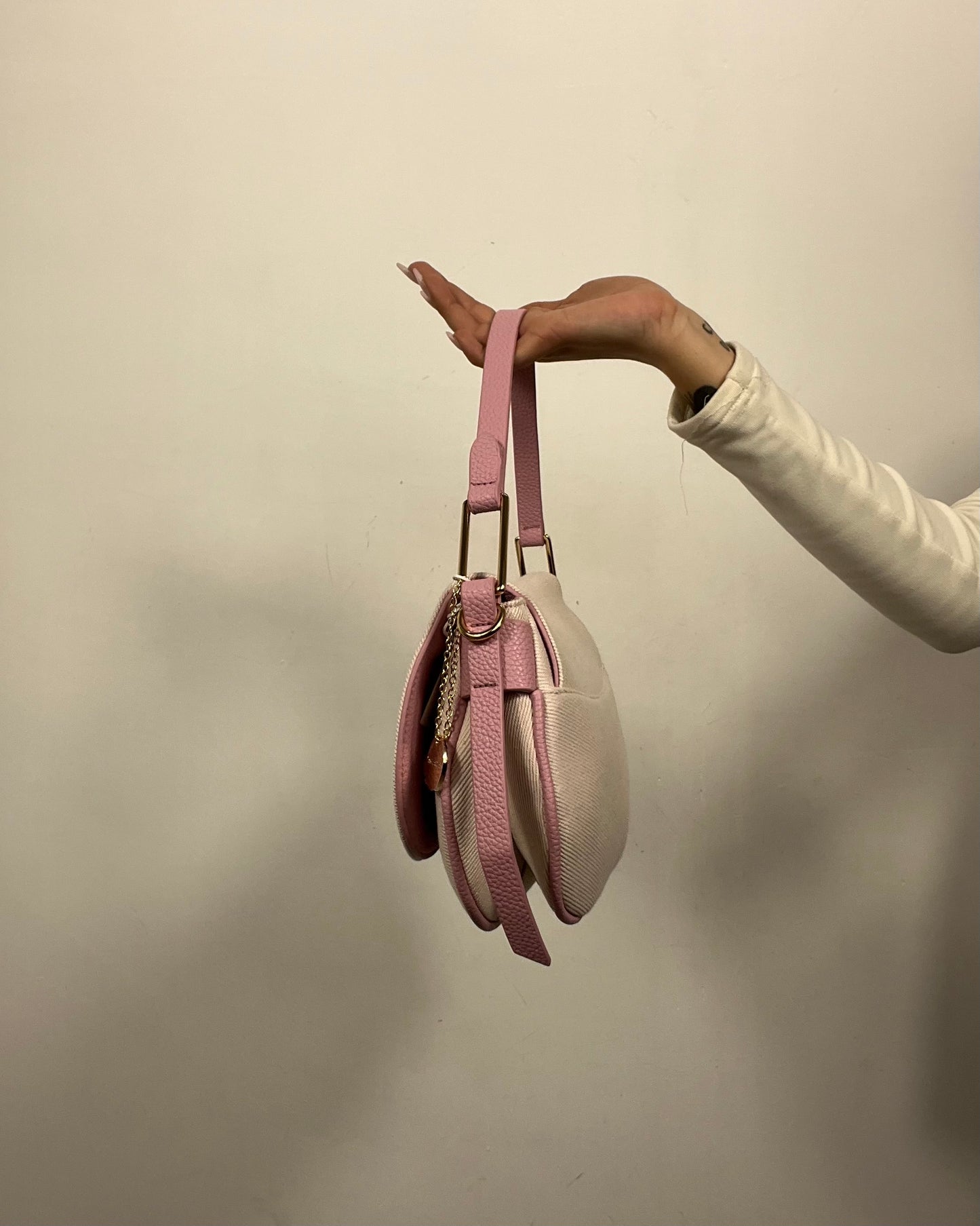 Borsa rosa in tessuto