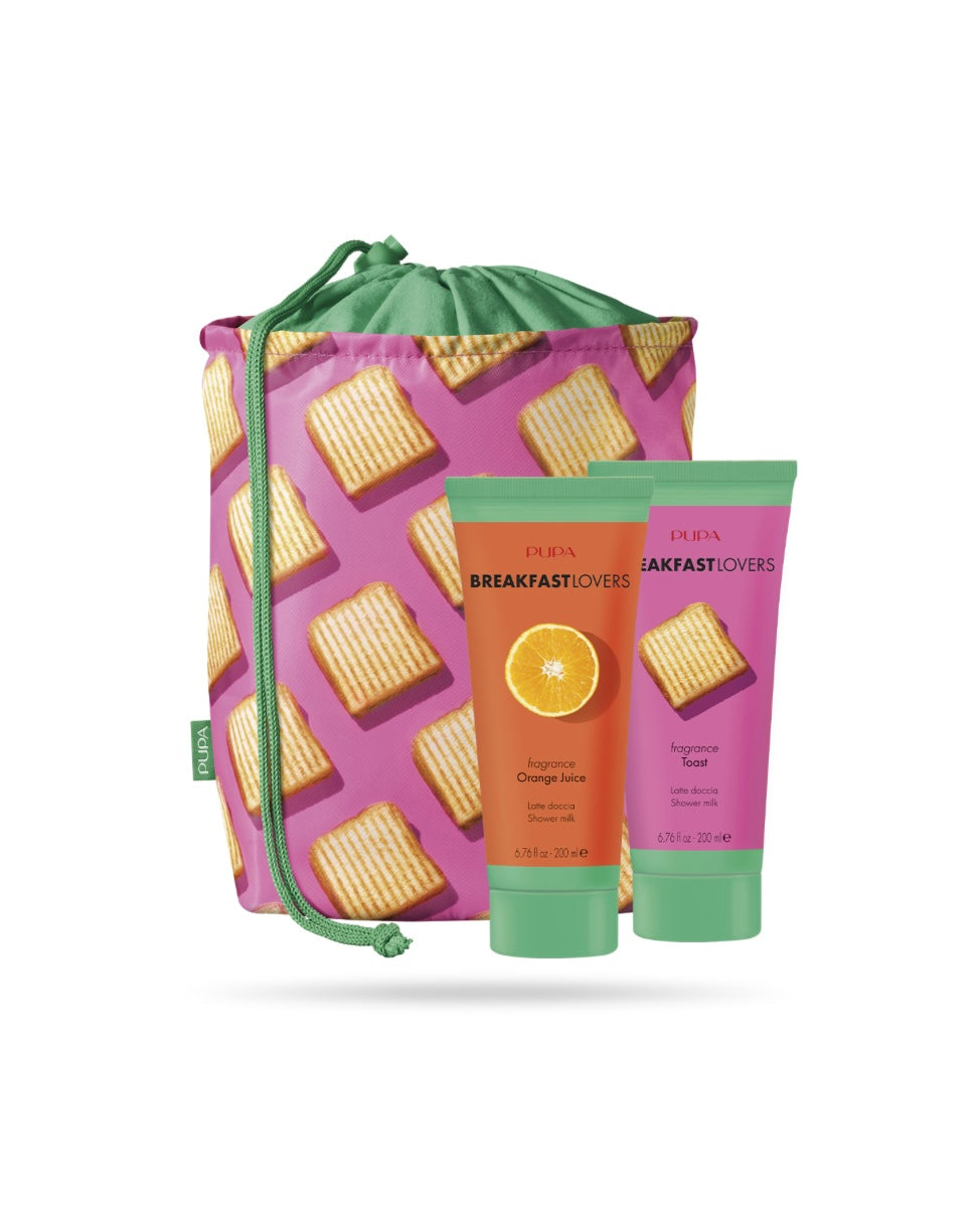 PUPA MILANO - Breakfast Lovers kit 2 latte doccia 200 ml + Pochette