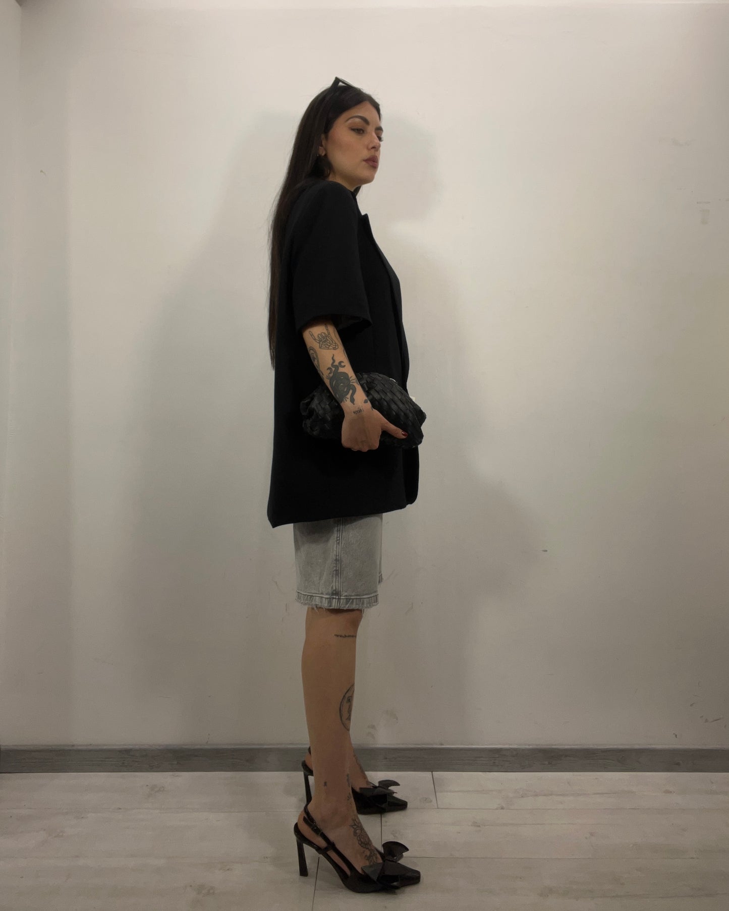 Giacca manica corta nera
