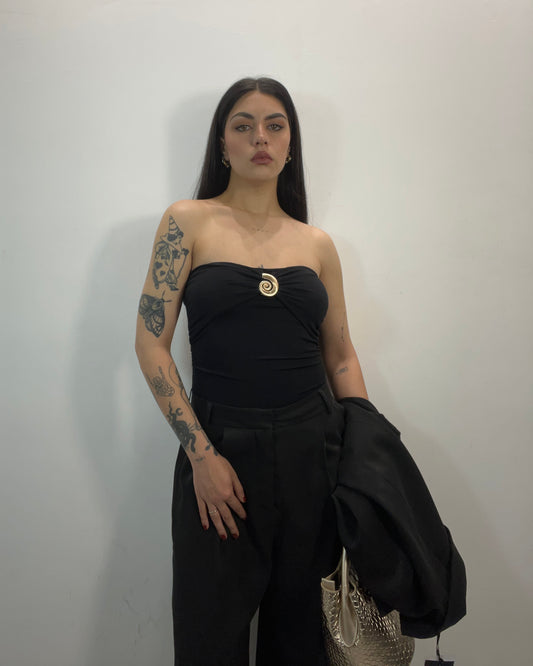 Pantalone tailleur nero