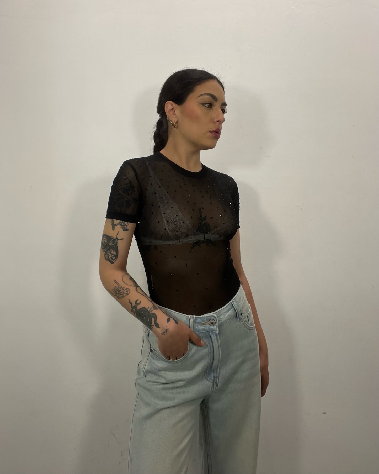 Body nero strass
