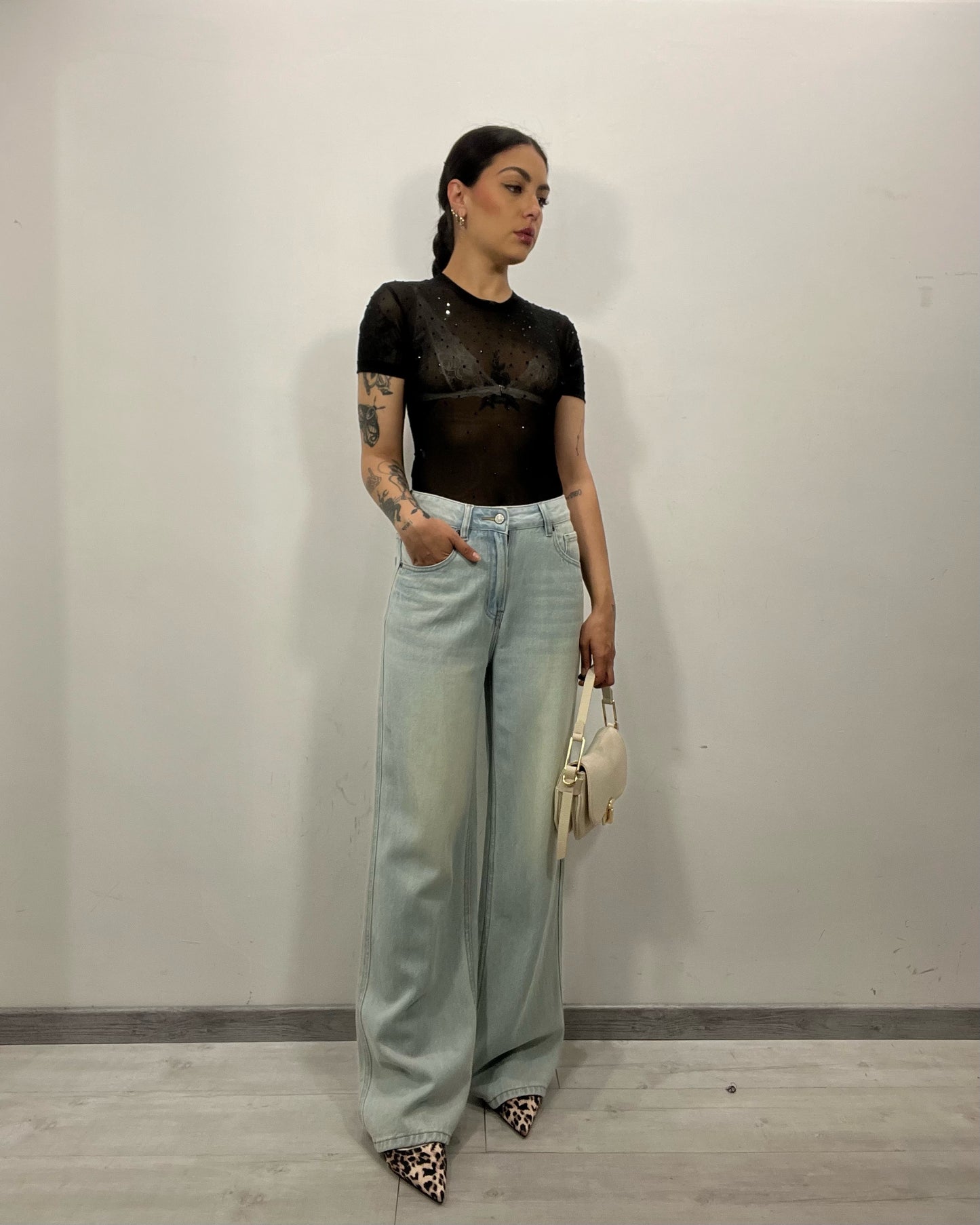 Body nero strass