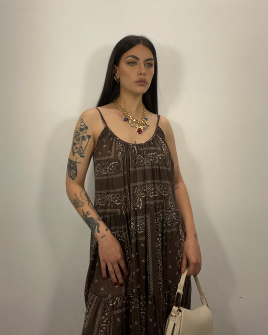 Abito paisley marrone