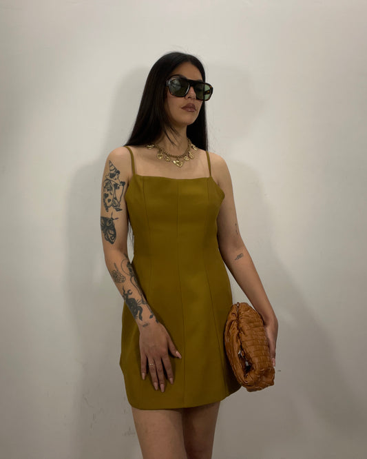 Minidress fiocco senape