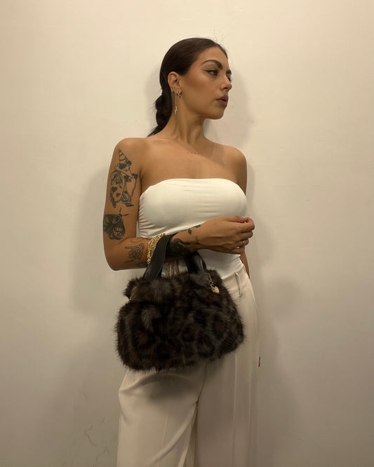 Mini bag in eco pelliccia leopard